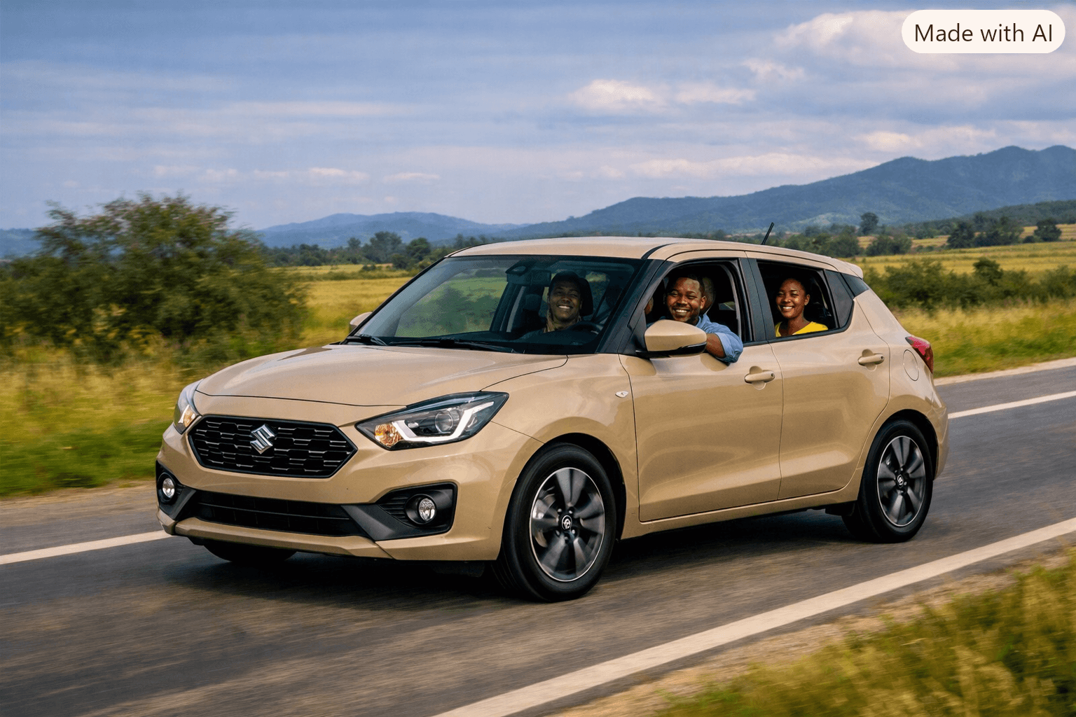 Citadine Suzuki Swift Hors Cotonou (en location journalière avec chauffeur)