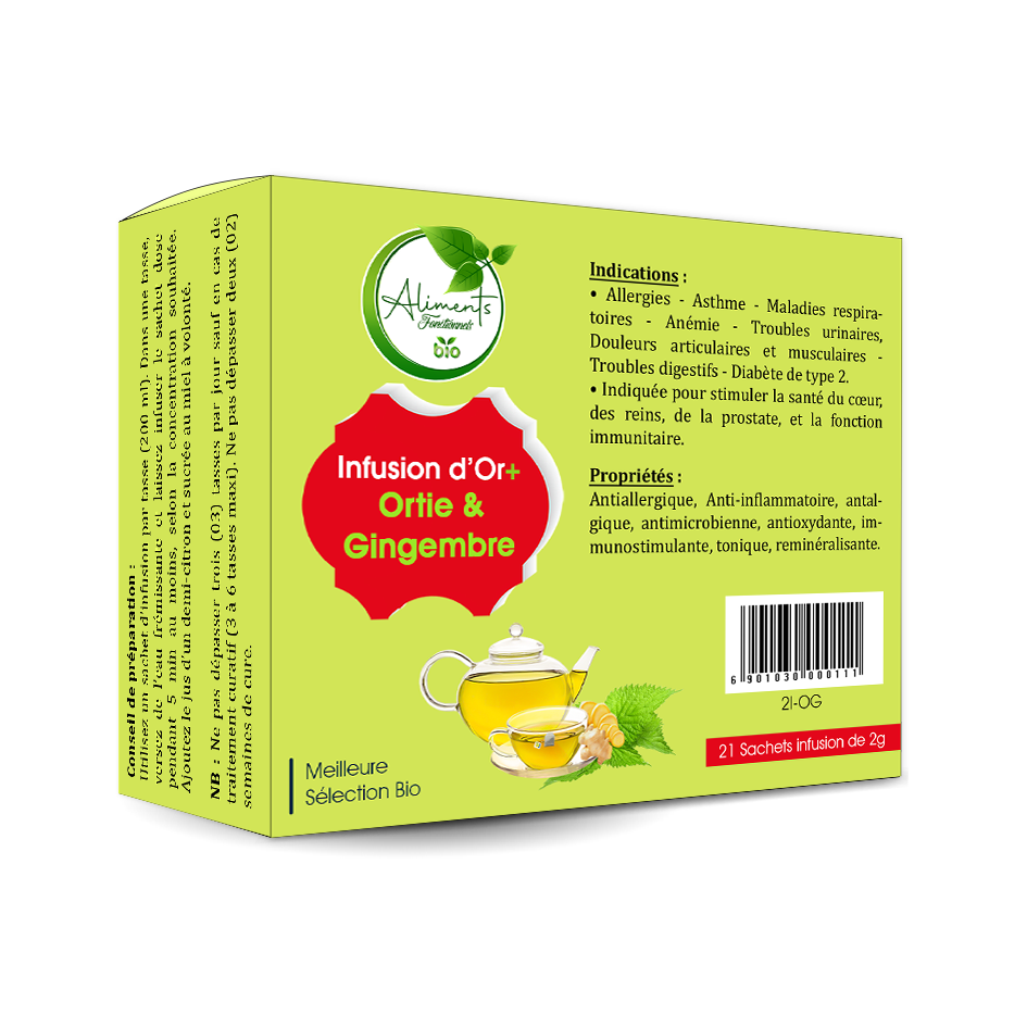Infusion d’Or+ : Orties au Gingembre